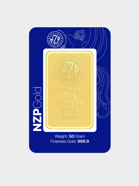 Goldbarrenn 50 Gramm